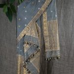 Grey Assam Pat Silk Mekhela Chador
